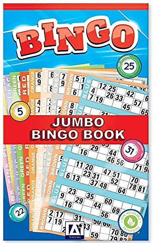 Jumbo Bingo Buch 6 Ansicht Pad 480 Tickets Leicht zu Lesen - Mehrfarbig