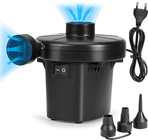 Awroutdoor Pompe à Air Électrique,55W Gonfleur/Degonfleur Electrique Pompe À Air Portable Rapide avec 3 Buses pour Matelas,Camping Coussin,lit à Eau,Bateau,Anneau de Natation(Pas pour Ballon)