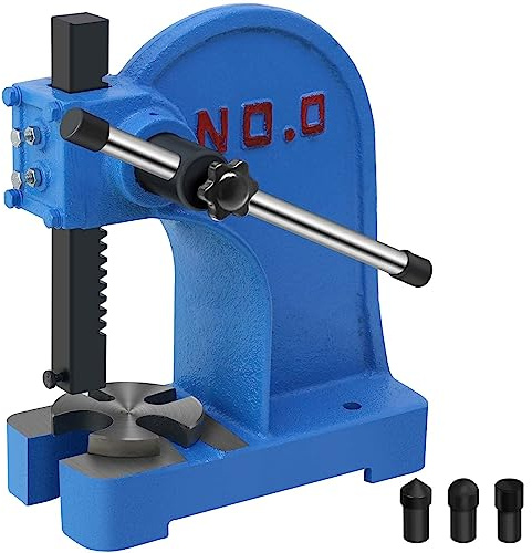 PNBO Manual Arbor Press 0.5 Ton,Heavy Duty Cast Iron Desktop Punch Press Machine, for Riveting Punching Holes