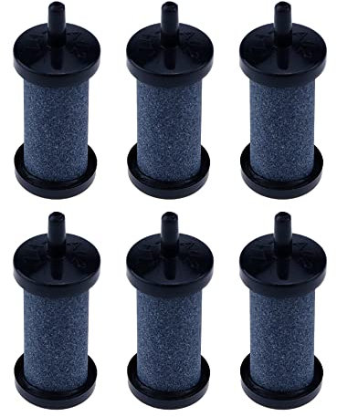 Meprotal 6 piezas de 2 x 5 cm, cilindro de piedra de aire, aireador difusor de burbujas, accesorios para pecera, estanque, acuario, bomba de aire hidropónica