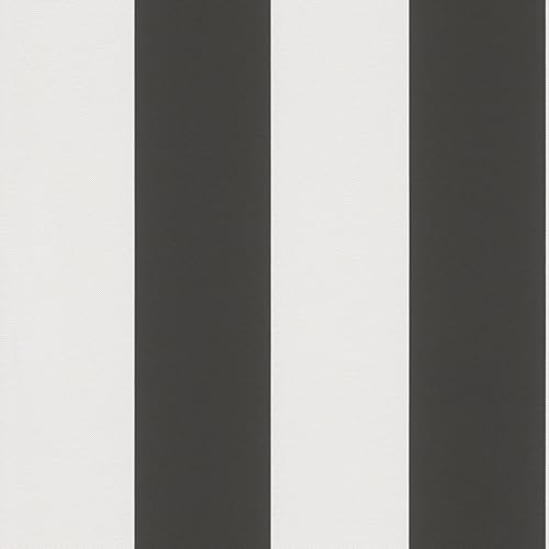 Profhome Traditionell Tapete 334213-GU Vliestapete schwarz weiß 0,53 m x 10,05 m / 5,33 m2