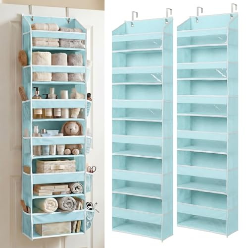 HOMELUX THEORY Robuster Tür-Organizer für Schlafzimmer, Badezimmer und Kinderzimmer, 140 x 17 cm, 6 große Front- und 12 Seitentaschen, Hängeaufbewahrung, Schranktür-Organizer für Schlafzimmer,
