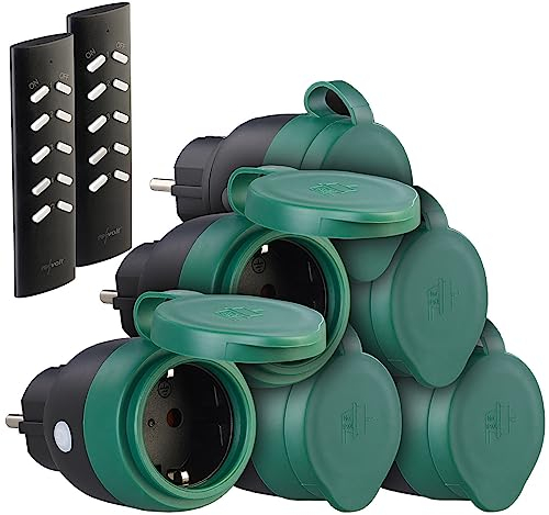 revolt Outdoor Steckdose: 6er-Set Outdoor-Mini-Funksteckdosen, Fernbedienung, bis 3.680 W, IP44 (Funksteckdose Außenbereich, Funkschalter Outdoor, Weihnachtsbaumbeleuchtung)