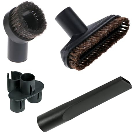Trade-Shop Universal Bürsten-Set 4in1 für 32mm Staubsauger-Rohre u.A. kompattibel mit Panasonic Hoover Lux Midea Miele Moulinex Privileg Progress Quelle Rowenta Samsung Sanyo See Siemens