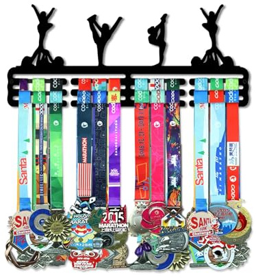Resama Medaillen Aufhänger Display Halter Rack Wandmontage Stahlrahmen über 60 Medaillen-Sport Medaillen Aufhänger Racks Bib Ribbon mit Easy Hanging Bars Schwarz 3 Zeilen