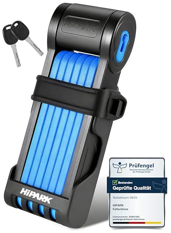 HIPARK Antivol Velo,100cm Cadenas Velo avec Support Portable et 2 Clés | Antivol Velo en Alliage Haute Résistance. Haute Sécurité Antivol Pliable pour Vélo Électrique,Trottinette et Portes