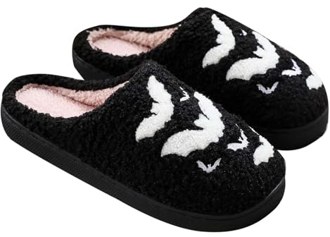 Claquette Hommes Chausson Halloween Imprimé Peluch Pantoufle d'hiver Chaude pour Hommes Femmes Slipper Fantaisie Cadeau Pas Cher Maison Claquette Chaussures Adulte d'halloween