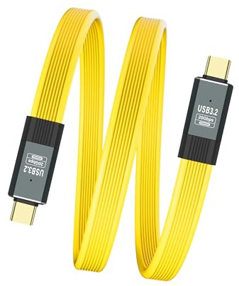 SinLoon Câble USB C vers USB C Câble de charge rapide USB 3.2 Gen 2, support charge rapide 5A/100W, transfert de données 20Gbps, sortie vidéo 8K à 60Hz, compatible Thunderbolt 3 pour -Jaune