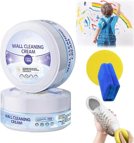 Crème nettoyante et revitalisante multi-usages pour murs - Kit de pâte de nettoyage tout usage - Crème de nettoyage pour mur - Crème de nettoyage puissante pour mur - Détachant d'encre pour stylo -