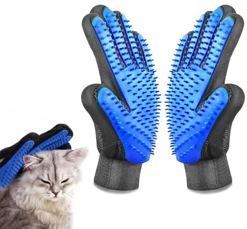 CVNRCLP 2-Pack Cat Grooming Gloves | Pet Dog Brush Gloves for Gentle De-Shedding | Comfortable Grooming Tool for Long & Short Hair