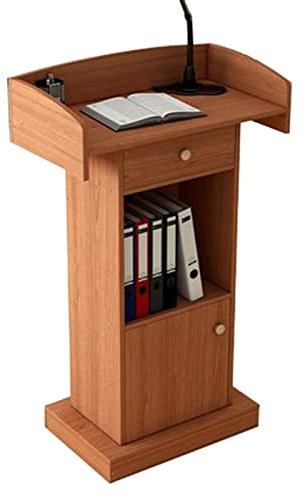 Rednerpult-Podiumständer aus Holz für Kirche, Konferenzen, Auditorium, Lautsprecher-Kanzel mit Lesepult und Laptophalter (Farbe: Farbe 2)