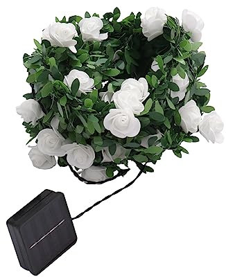 AUTSUPPL 1ensemble Guirlande Lumineuse Led Forme De Roses Décorative Et Solaire Lumières Pour Jardin Et Événements Extérieurs