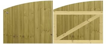 Premier Garden Supplies Made to Measure Tongue & Groove Fully Framed Arch Top Driveway Gates for Measurements Height <3ft (90cm) x Width: 183cm - 213cm