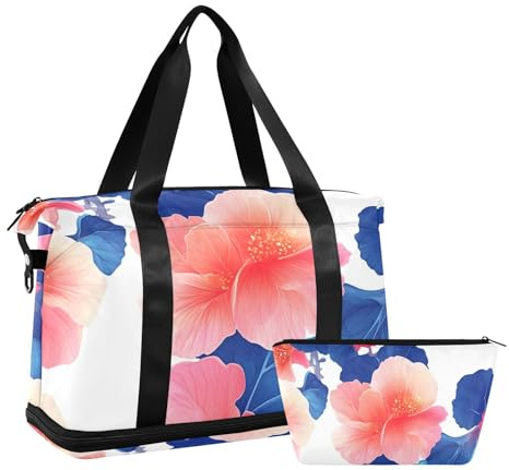 Cartoon Begonia White Large Gym Bag Sport Training Bag with Adjustable Strap for Workout Waterproof, cartoon Begonia white, One Size