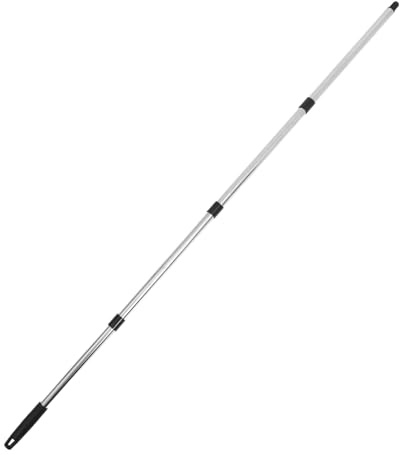 Holibanna Manche Télescopique Rangement Pratique en Acier Inoxydable à 4 Sections Noir avec Extrémité Filetée , Manche Extensible et Remplacement Facile pour Outil de Nettoyage Domestique