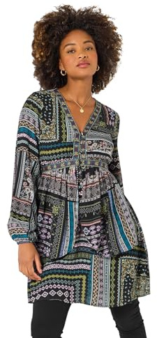 Joe Browns Women's Black Boho Tunic Dress, Regular, Black, UK 18
