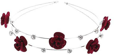 Homoyoyo Stylisches Doppeltes Haarnetz mit Rhinestone Besetzter Blume und Metall für Feste und Besondere Anlässe Bequem und Leicht für Mädchen und