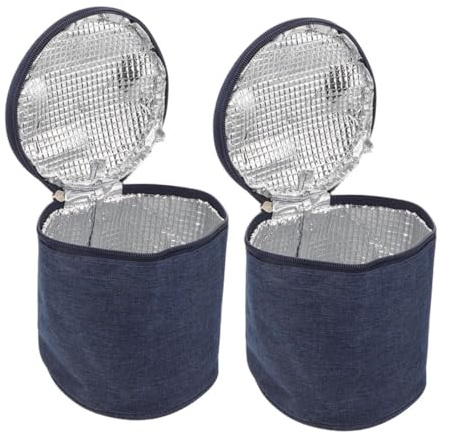 LABRIMP Isotherme Repas 2 PièCes Avec Isolation Thermique À Lunch ImperméAble En Oxford Pour Hommes Femmes Pique- Bureau Et ÉCole 13.8X13.8 Cm