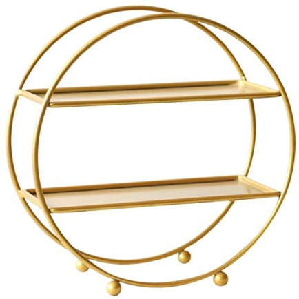 SZLIFE Alzata per cupcake a 2 livelli, vassoio da portata a più livelli, espositore per dolci, per riunioni, decorazioni da tavola, celebrazioni, elegante, Oro