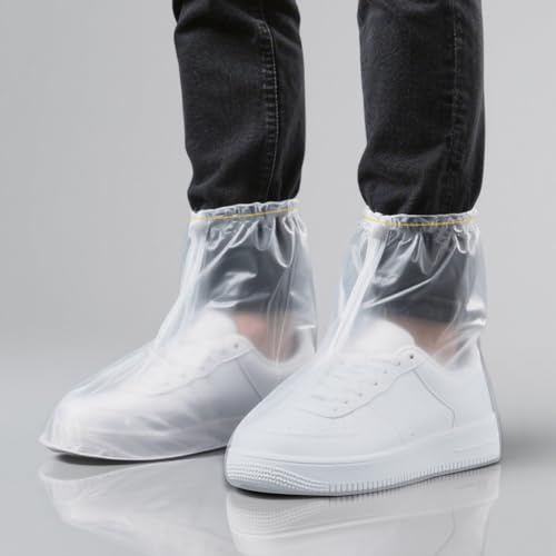 Schuhüberzieher transparent wasserdicht rutschfest 10 Stück für Damen Herren - Outdoor Camping Wandern Reisen Schuhe schützen