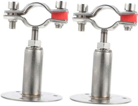 Angoily 2pcs Stainless Steel Pipe Supports Adjustable Wall Mount Pipe Clamp Bracket for Plumbing Hanger