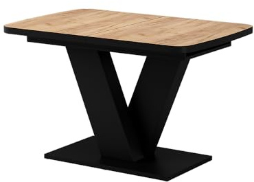 Vicco Esstisch Fenaro, Goldkraft Eiche/Schwarz, 120-160 x 80 cm | ausziehbar, mit Synchronauszug für variable Tischlänge