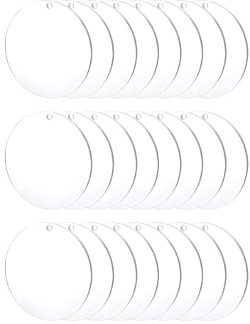 24 Stück 10 CM Runde Acrylglas Platte, Transparent Runde Acrylglas Acrylscheiben Rohlinge Anhängern Klare Für Bilderrahmen Display Malerei DIY Handwerk Dekorativen Anhängern Untersetzer Drucke Usw