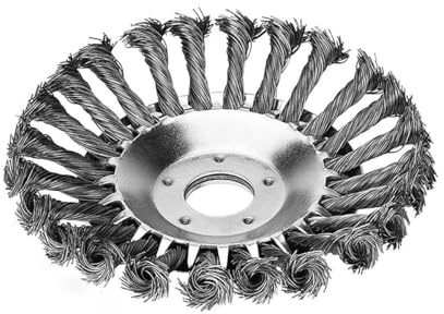 6 Inch Steel Wire Trimmer Disc for Petrol Lawn Mower, 25.4mm Bore, Weed Clearing Brush Attachment for Grass Cutting