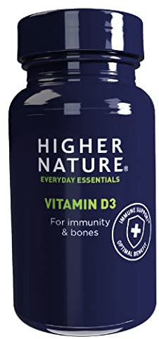 Higher Nature - Vitamin D3 - Supports Immunity - Supports Muscle Function - The Sunshine Vitamin - 120 Capsules