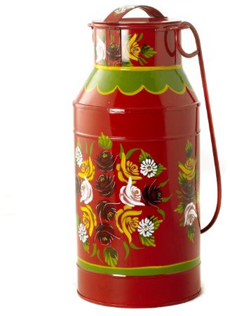 Black Country Metal Works Medium Hand Painted Milk Churn Planter - Canal Art (Red)