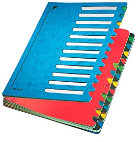 Leitz Pult-Ordner A4, mit 24 Fächern, in div. Farben, aus langlebigem Karton blau