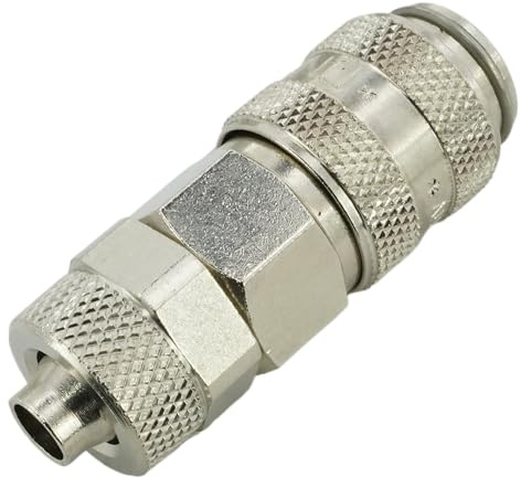 Druckluftkupplung NW 5 mit Überwurfmutter (Messing vernickelt - 6 x 4 mm)