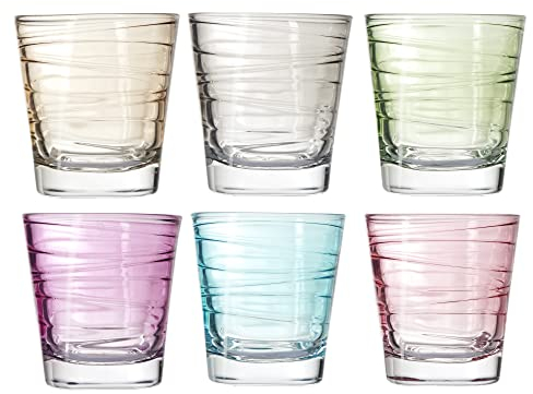 Leonardo Vario Petit Verre à Eau en Verre, Multicolore, Lot de 6