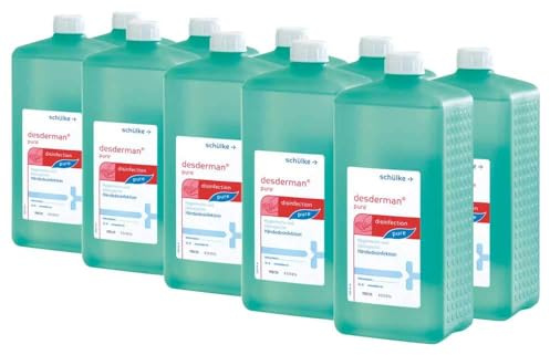10x 1000 ml Eurofl. Schülke Desderman Händedesinfektionsmittel Desinfektionsmittel, farbstoff-/parfümfrei