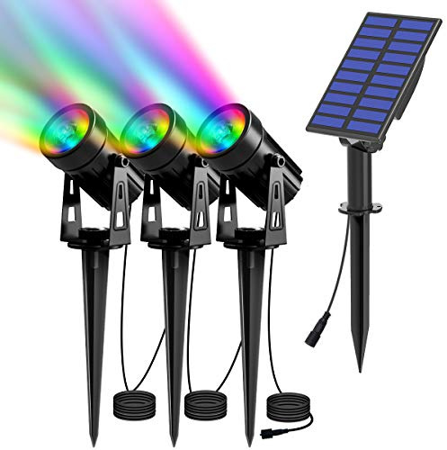 T-SUN RGB Solarleuchte Garten 3-IN-1 Gartenbeleuchtung Solar Gartenstrahler