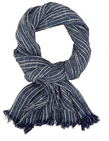 Ella Jonte Herrenschal blau weiß Schal Baumwolle Viskose maritim Streifen unisex