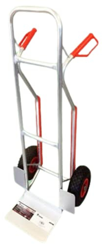 Carretilla de Carga SÚPER Ligera (Peso 5kg) Fabricada en Aluminio de 24mm, Ruedas neúmaticas de 260x85mm y Plataforma de Carga de 30x22cm, Capacidad de Carga 200kg