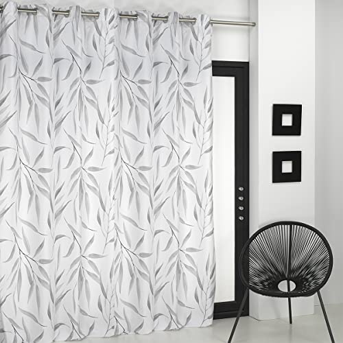 Lanovenanube Cortina confeccionada con ollaos Bambu - 150x260 cm - Color Gris