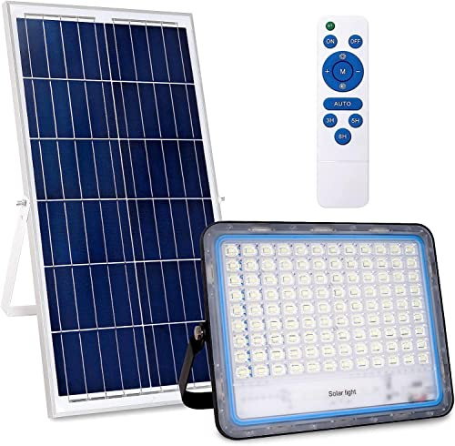 081 Store - faro led esterno con pannello solare 400w luce bianca 6000k Bianco IP67 impermeabile pannello led solare fotovoltaico con telecomando