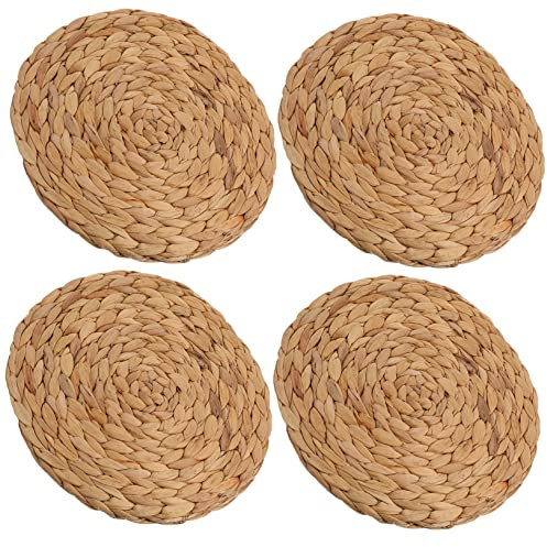UPKOCH 4piezas Manteles Individuales y Posavasos De Mesa Hechos Mano Aislantes del Calor Posavasos Redondo Artesanales para Manualidades y Uso Diario