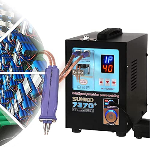 CGLYYDS Saldatrice a Punti a impulsi, saldatrice a Batteria 737G con Testa di Saldatura Regolabile, Stazione di Saldatura Portatile per Pacco batterie 18650 14500 batterie al Litio,220V