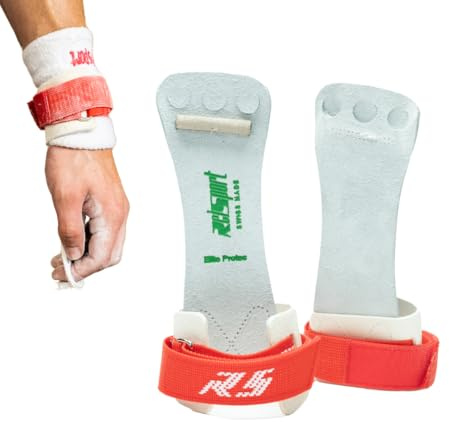 Reisport Protec High Bar Gymnastics Grips for Men - Triple Strength Leather Hand Grips for Gymnastics Bars - Gymnastics Equipment & Accessories for Advanced Gymnasts
