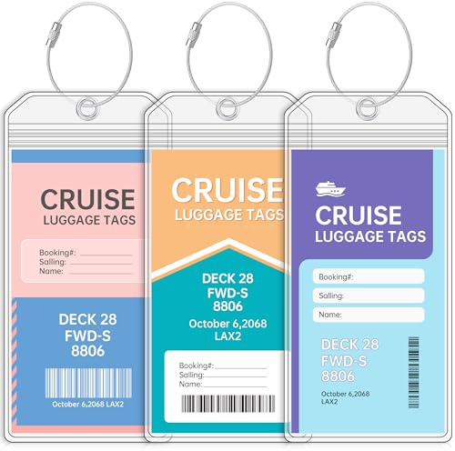 Teskyer Clear Cruise Luggage Tag Holder, Wide, 5 Pack