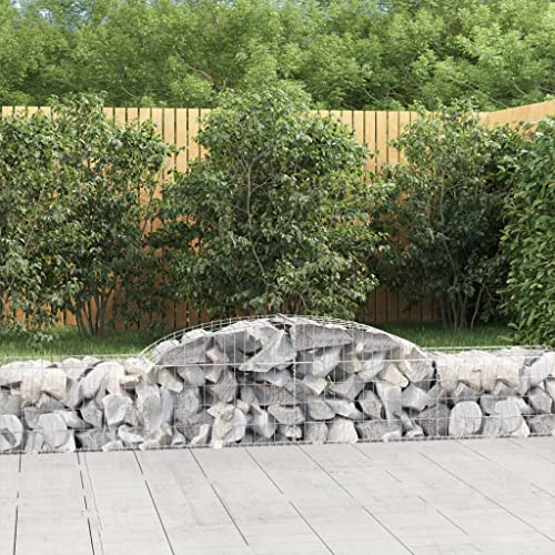 Hochbeet Schmal,Blumenkasten Balkon gabionen Mit Hochbogen 2 STK. 300x50x40/60 cm Verzinktes Eisengeeignet Für Garten, Eingang, Wohnzimmer, Korridor, Büro, Balkon, Außenbereich