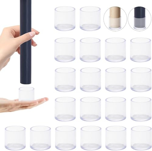 YJWZ 20 Stück Stuhlbeinschoner,25mm Transparente Silikon Stuhlbeinkappen,Stuhl Bodenschoner für Runde Stuhlbeine,Schutz Vor Kratzern und Lärm,Klein Stuhlkappen Stuhlbeinschoner für Hartholzböden