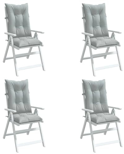 vidaXL Cojines para Silla Respaldo Alto 4 uds Tela Gris Claro Melange