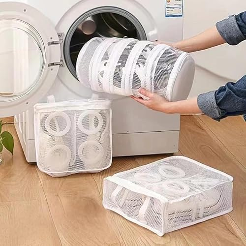 Wäschenetze Wäschebeutel Wäschesack für die Waschmaschine 3 Stück Schuhwaschbeute mit Reißverschluss für Schuhe Sneaker Socken
