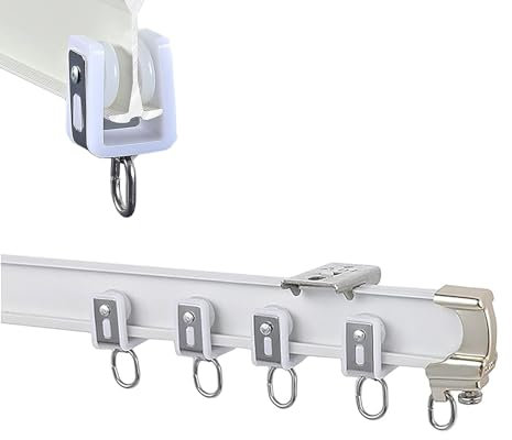 Gebogene Biegbare Vorhangschiene, 50–600 cm Deckenvorhangschiene Gardinenleiste mit Laufrollen,Schiebe-Duschvorhangstange, Raumteiler, Deckenschienen-Set für Vorhänge, Wohnmobil