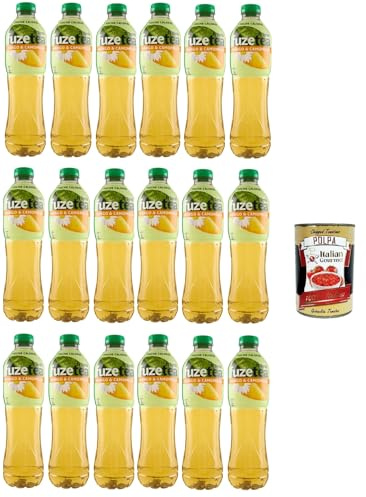 FUZE TEA Tè Verde - Mango & Camomilla Grüner Tee – Mango und Kamille PET 24x 1,25 L+ Italian Gourmet Polpa 400g