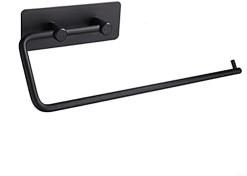 Portarotolo da cucina, porta rotolo da cucina con una mano, supporto per rotolo di carta da parete, per cucina, bagno, acciaio inossidabile (lunghezza nero)